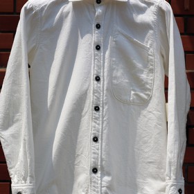 HAND MADE L/S WHITE FLANNEL SHIRTS