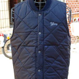 RIB COLLAR QUILTING VEST